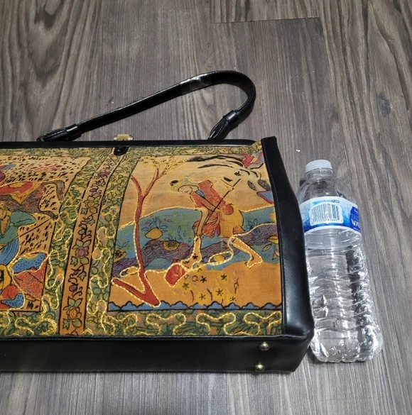 Native American Renaissance Bag Velour Tapestry Purse Vintage Accessory Purse - Picture 8 of 9